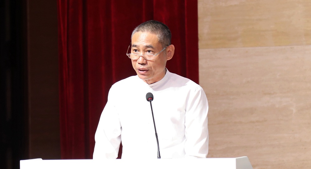 廣西美協駐會副主席、秘書長陳毅剛在致辭