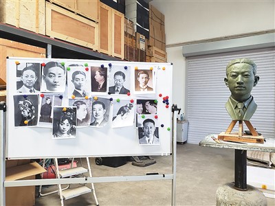 “梅蘭芳孿生數(shù)字人”建模用到的梅蘭芳照片與雕塑；