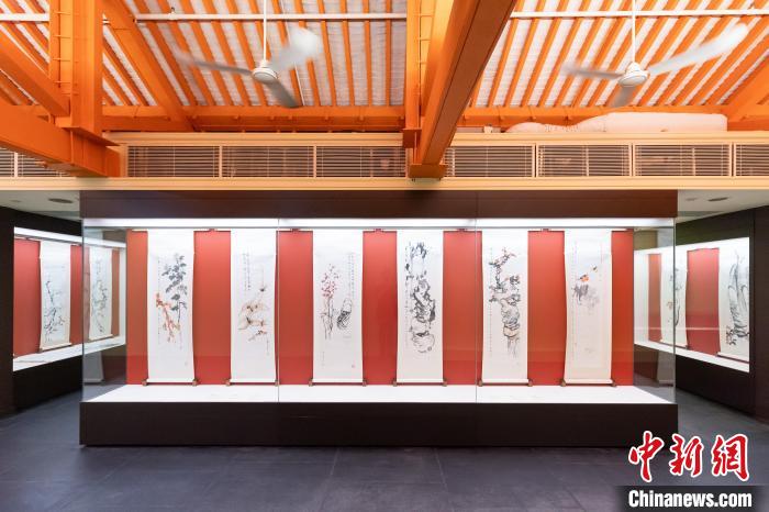 2023年10月12日至2024年3月31日，饒宗頤與嶺南四君子合作畫(huà)在饒宗頤文化館展出。　一新美術(shù)館 供圖