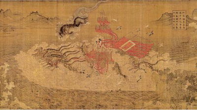 洛神賦圖（局部） 原作為東晉畫家顧愷之所繪，后有多個臨摹本，本圖應為宋代畫家所繪。