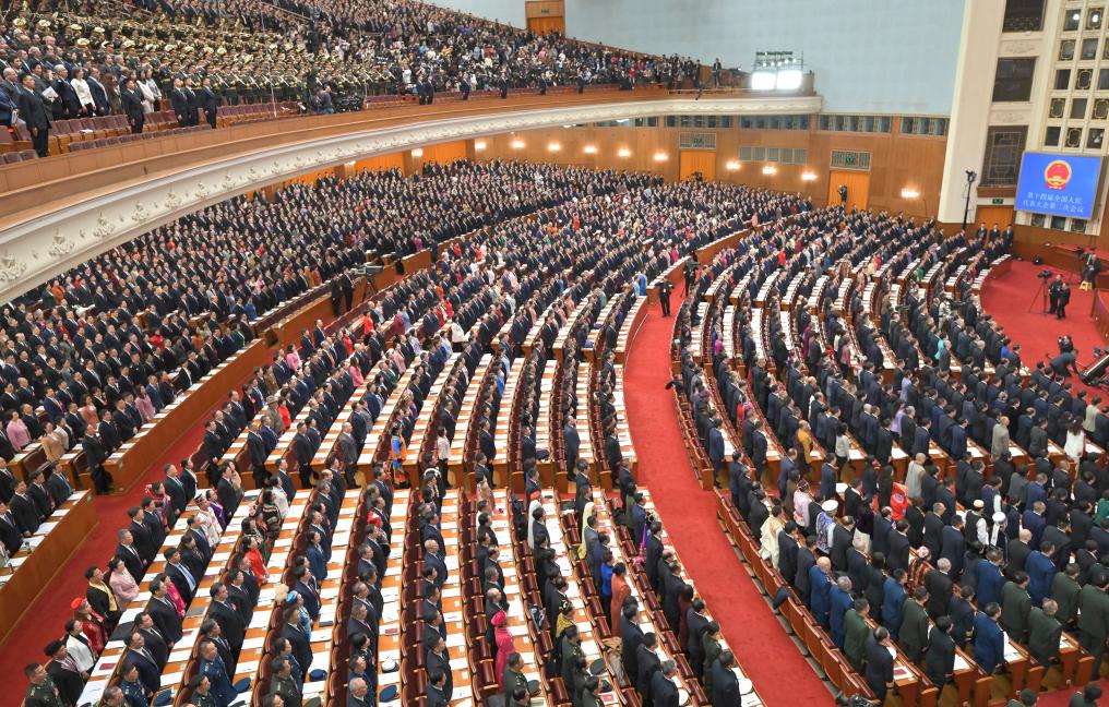 3月5日，第十四屆全國人民代表大會第二次會議在北京人民大會堂開幕。新華社記者 才揚 攝