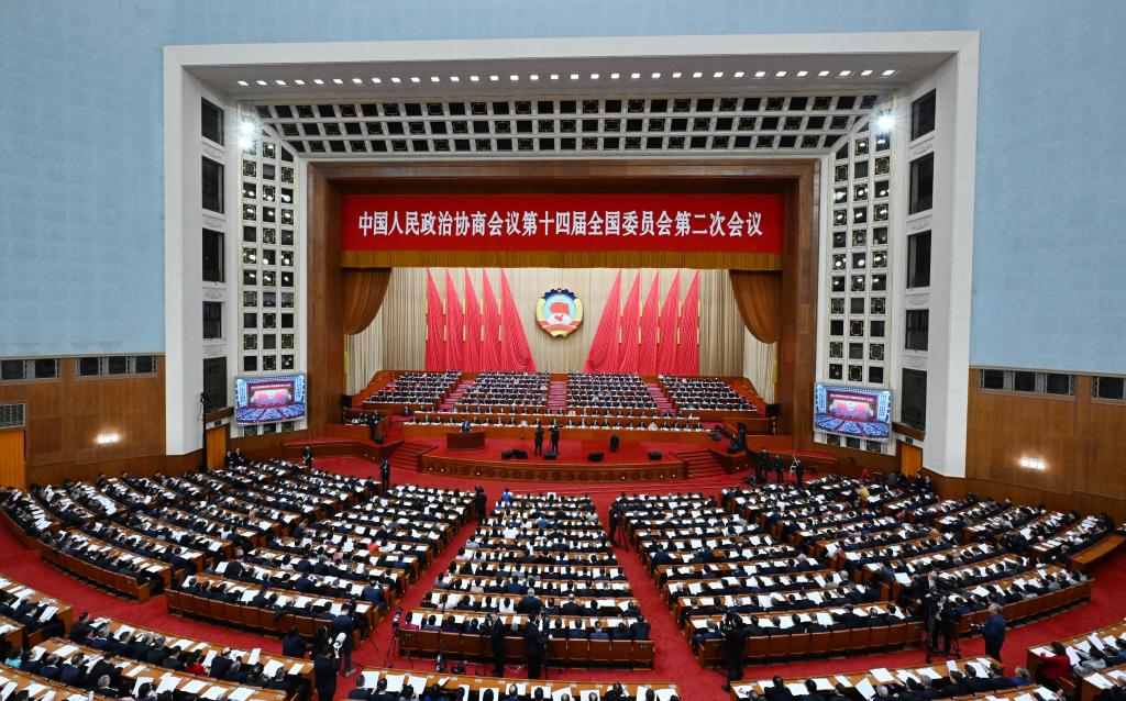 3月7日，全國政協(xié)十四屆二次會議在北京人民大會堂舉行第二次全體會議。?新華社記者 陳曄華 攝