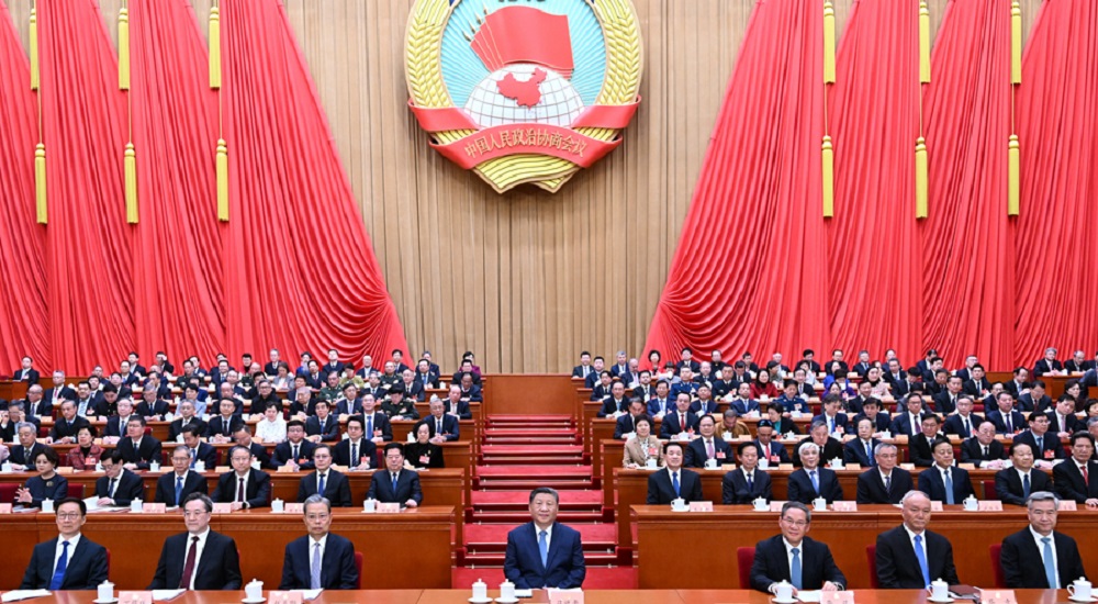 3月4日下午，中國人民政治協商會議第十四屆全國委員會第三次會議在北京人民大會堂開幕