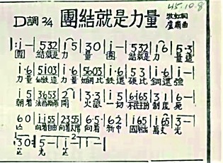 1945年10月，歌曲《團結就是力量》發表在《晉察冀日報》上。資料照片