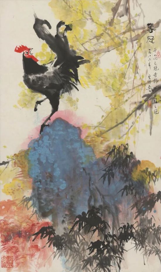 俞云階《奪冠》102x67&nbsp;cm中國畫 1986年 中華藝術(shù)宮（上海美術(shù)館）藏
